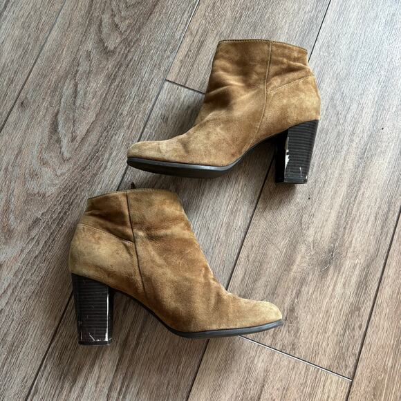 cole haan brown suede boots ankle davenport tan size 8.5 - Picture 1 of 6